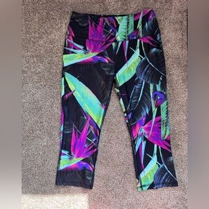 DSG Tropical Print Leggings - Black, Pink, Green